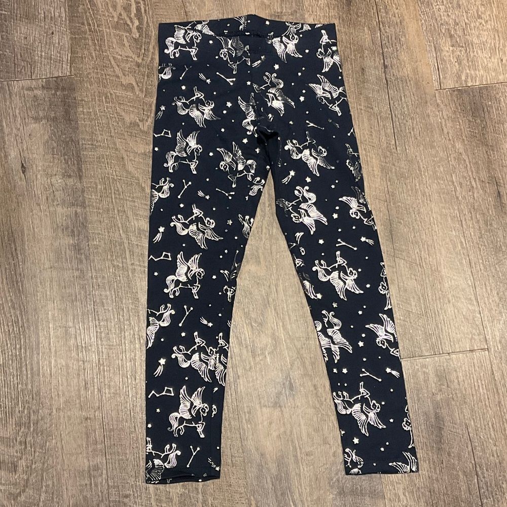 Members mark girls,‎ navy blue leggings, silver tone, unicorn